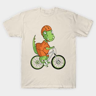 T-rex Dinosaur Riding a Bicycle T-Shirt